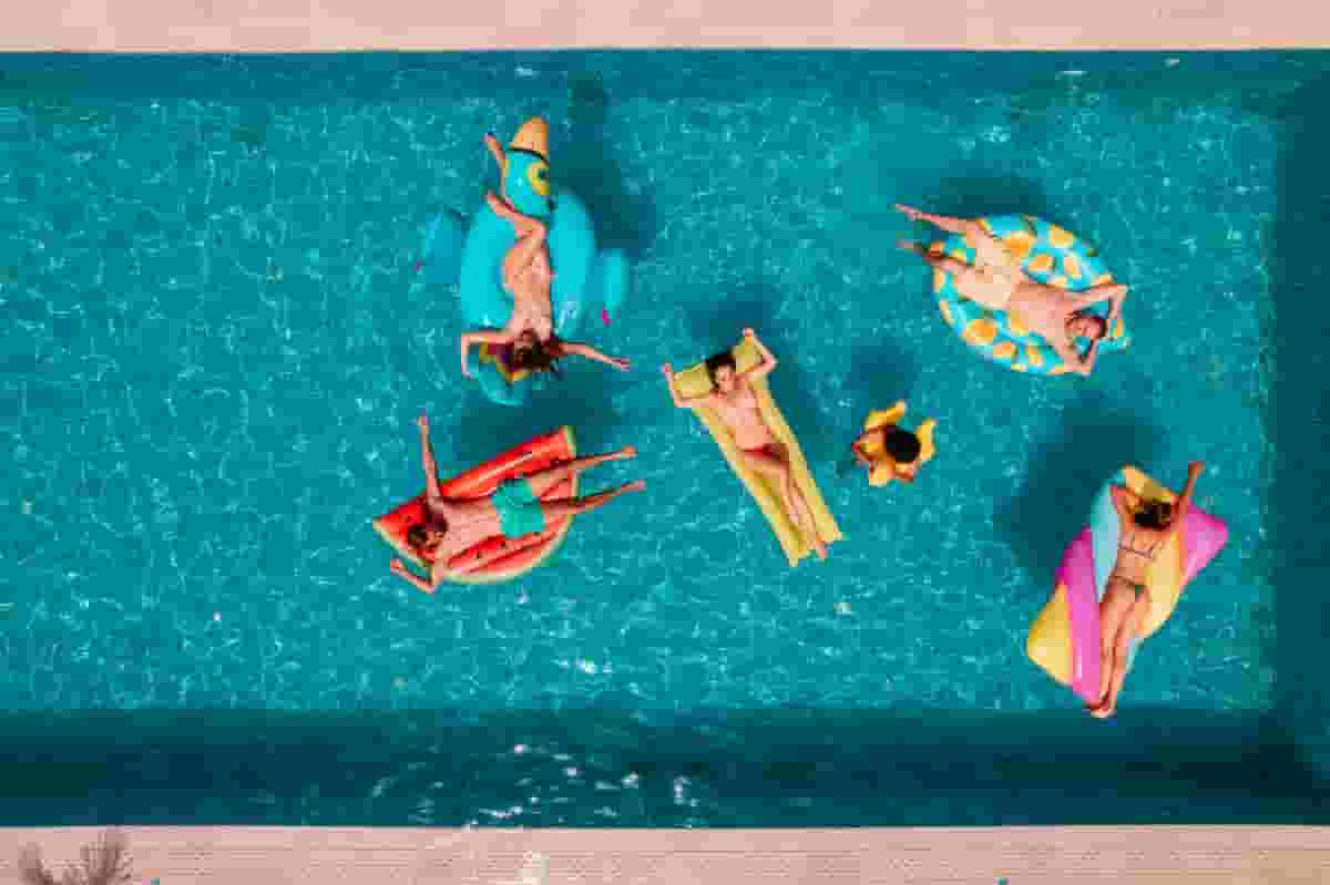 University Crossing Residents in the Pool