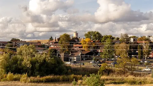 View of Pullman, WA from University Crossing